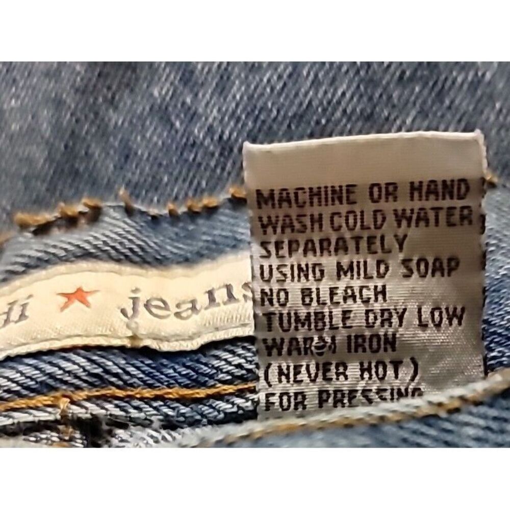 Zana Di Jeans Size 11 Blue Butterfly Embroidery Bell Bottom - Picture 12 of 15